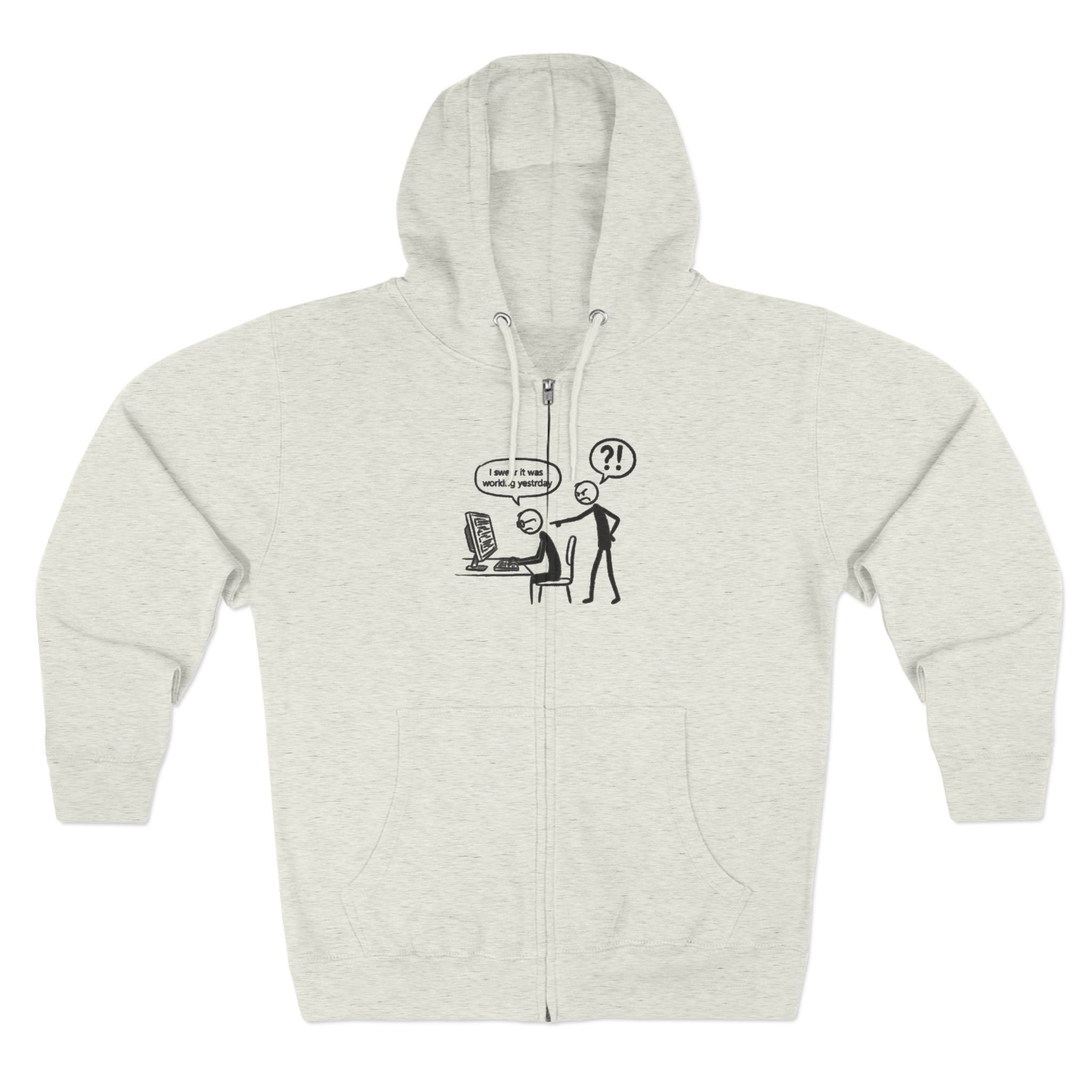 Zip Hoodie — Funny Tech Support Comic "Have You Tried Turning It Off?"