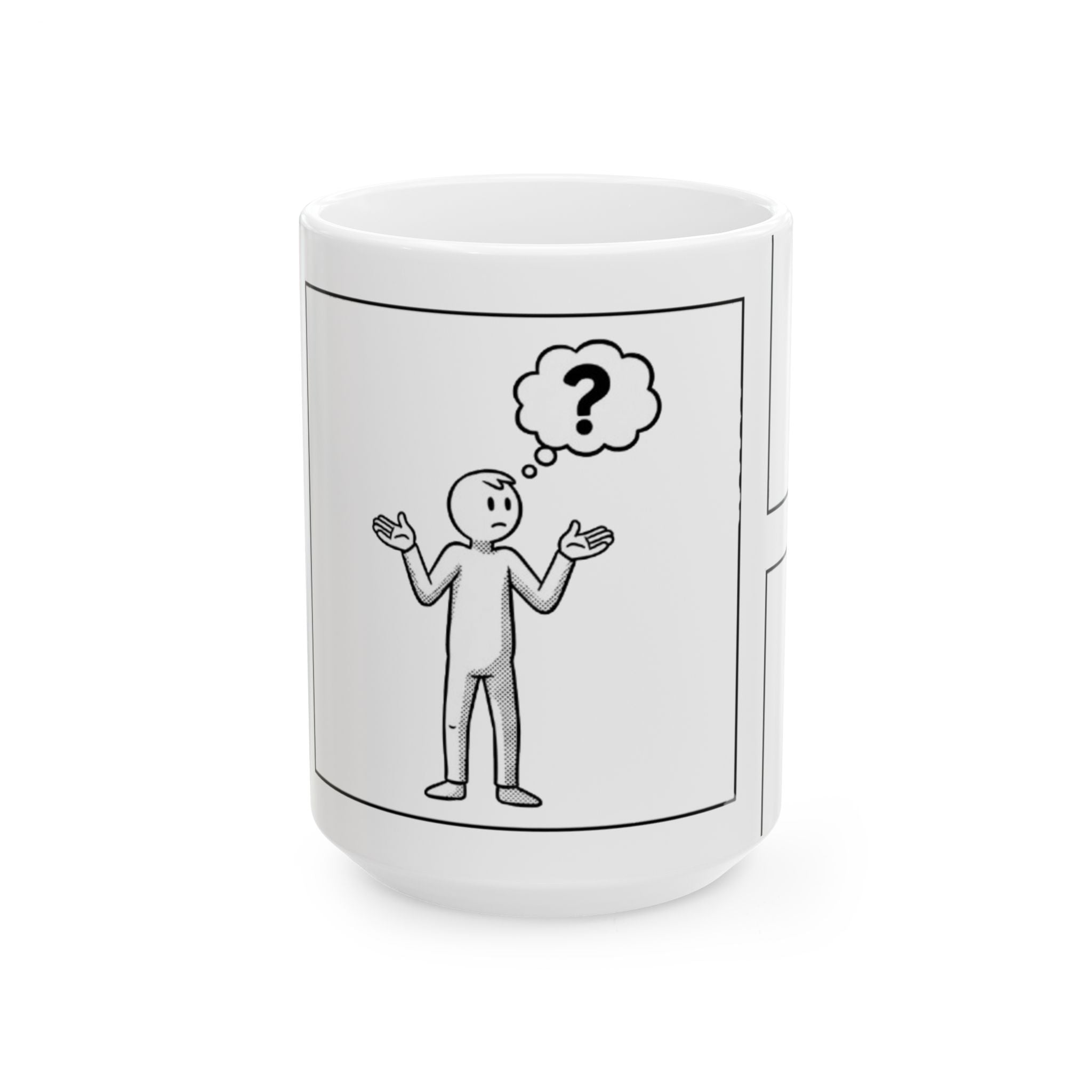 Funny Curious Cartoon Coffee Cup (11oz/15oz)