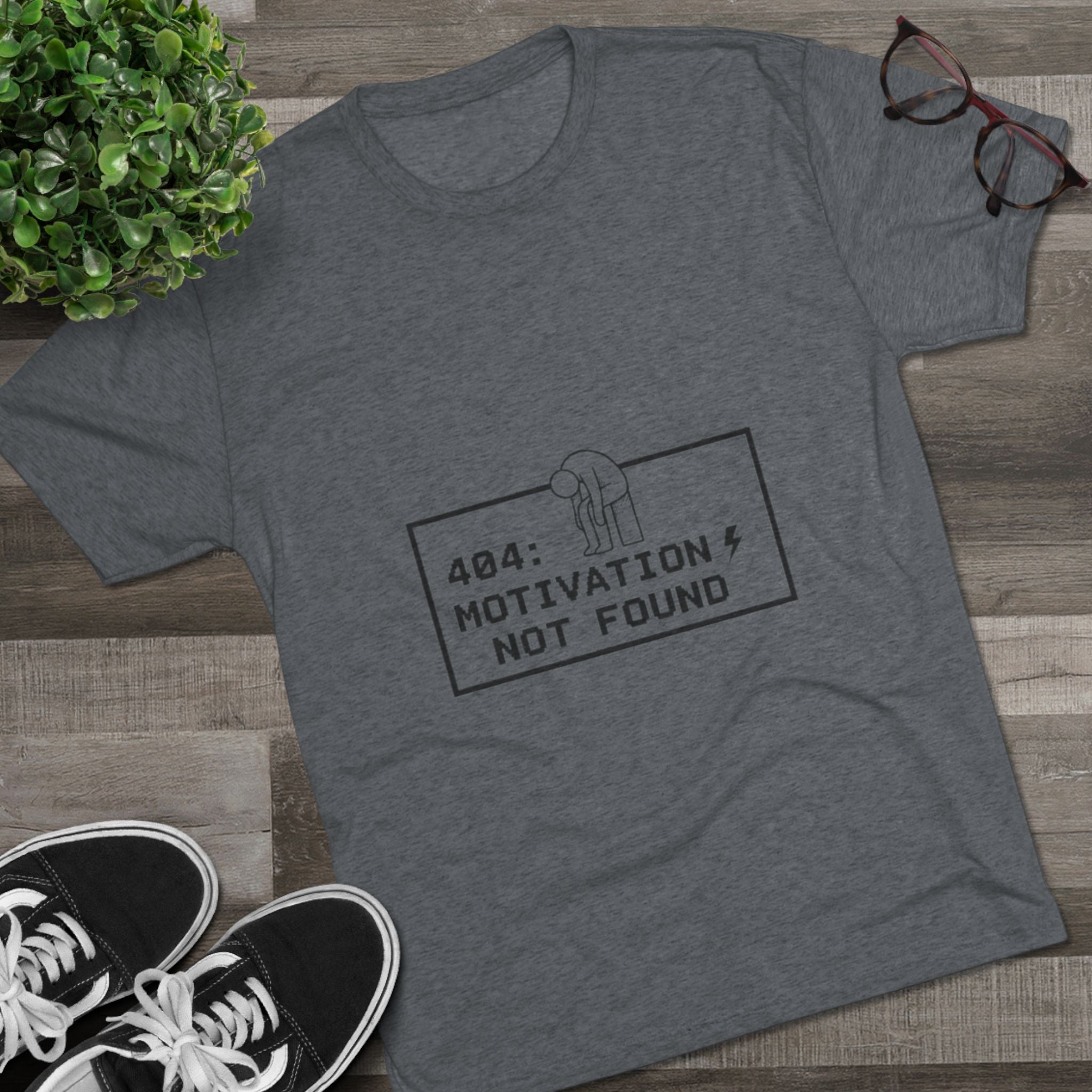 Motivation Not Found Tee — Funny 404 Graphic T-Shirt
