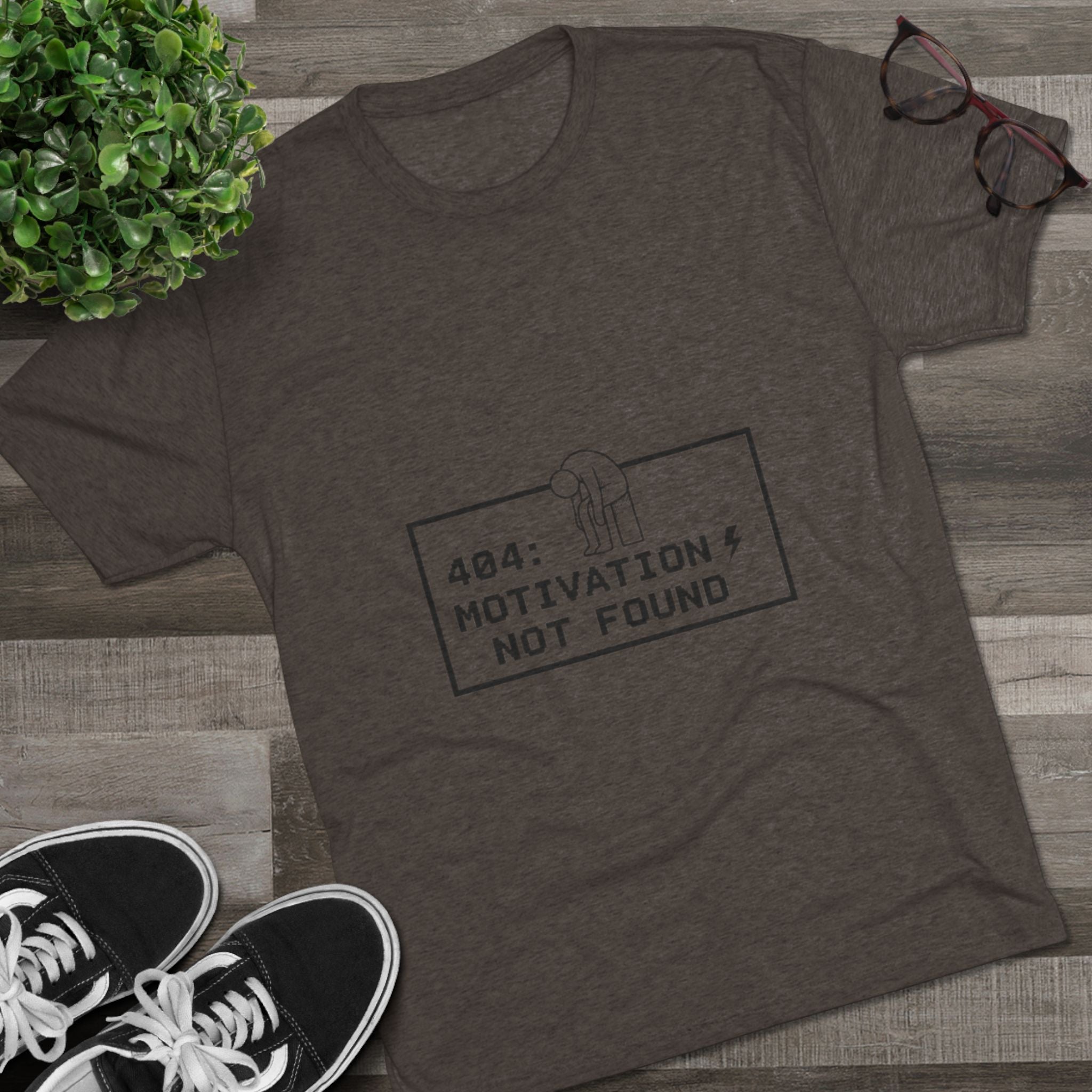 Motivation Not Found Tee — Funny 404 Graphic T-Shirt
