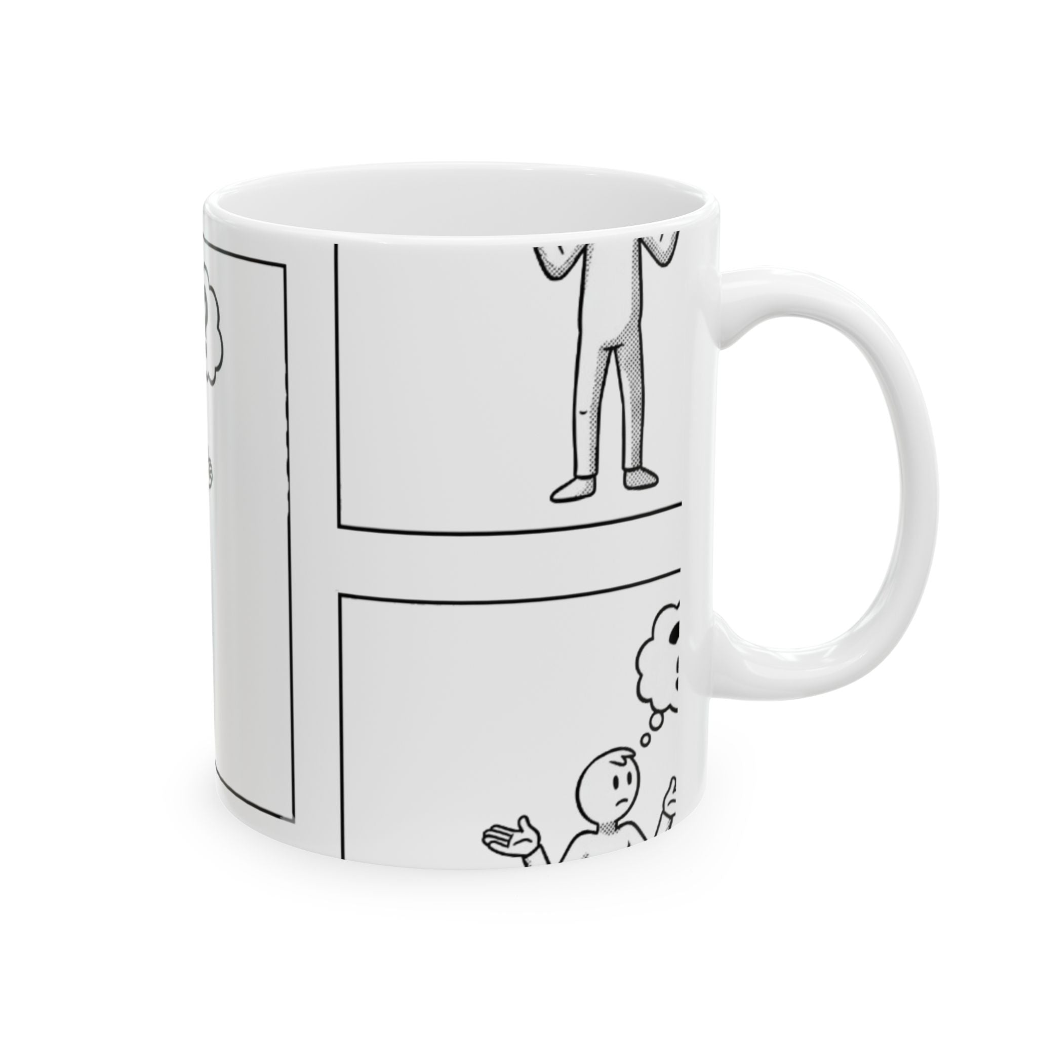 Funny Curious Cartoon Coffee Cup (11oz/15oz)