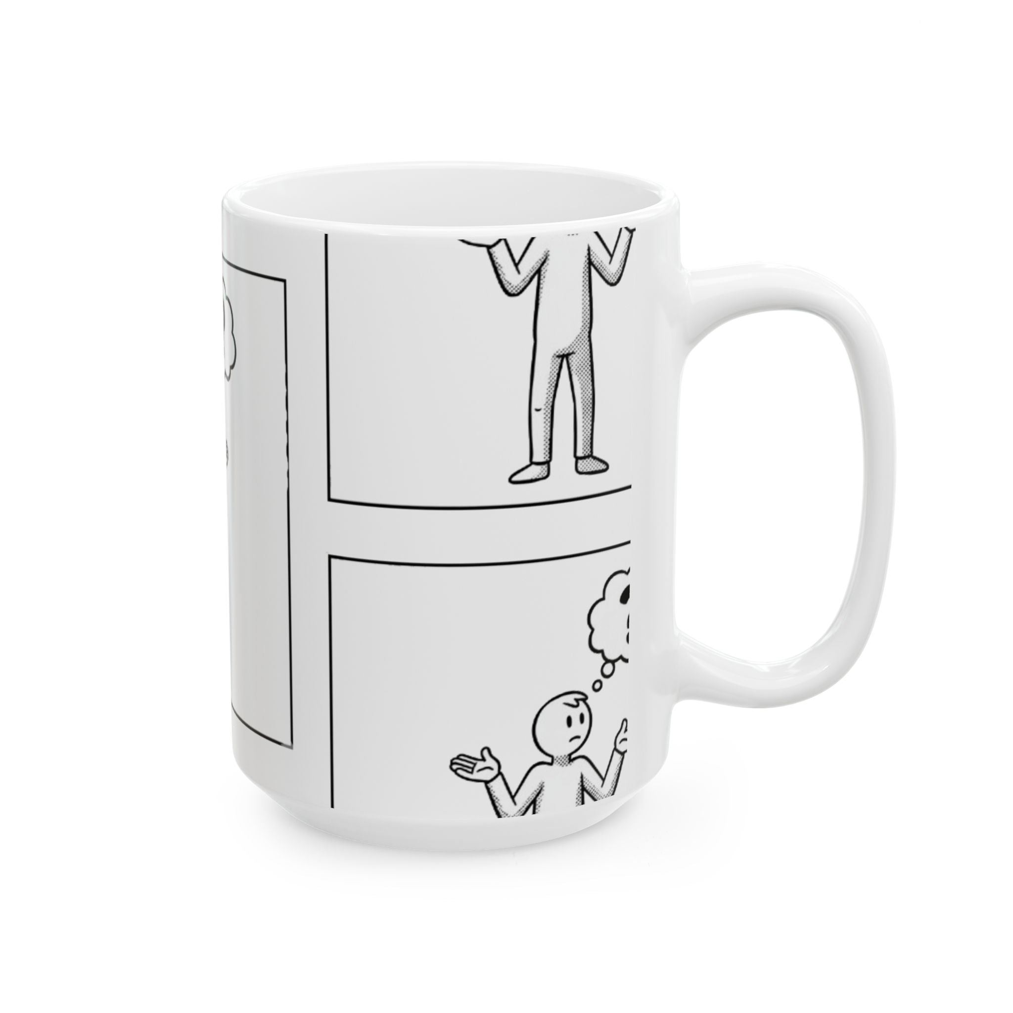 Funny Curious Cartoon Coffee Cup (11oz/15oz)