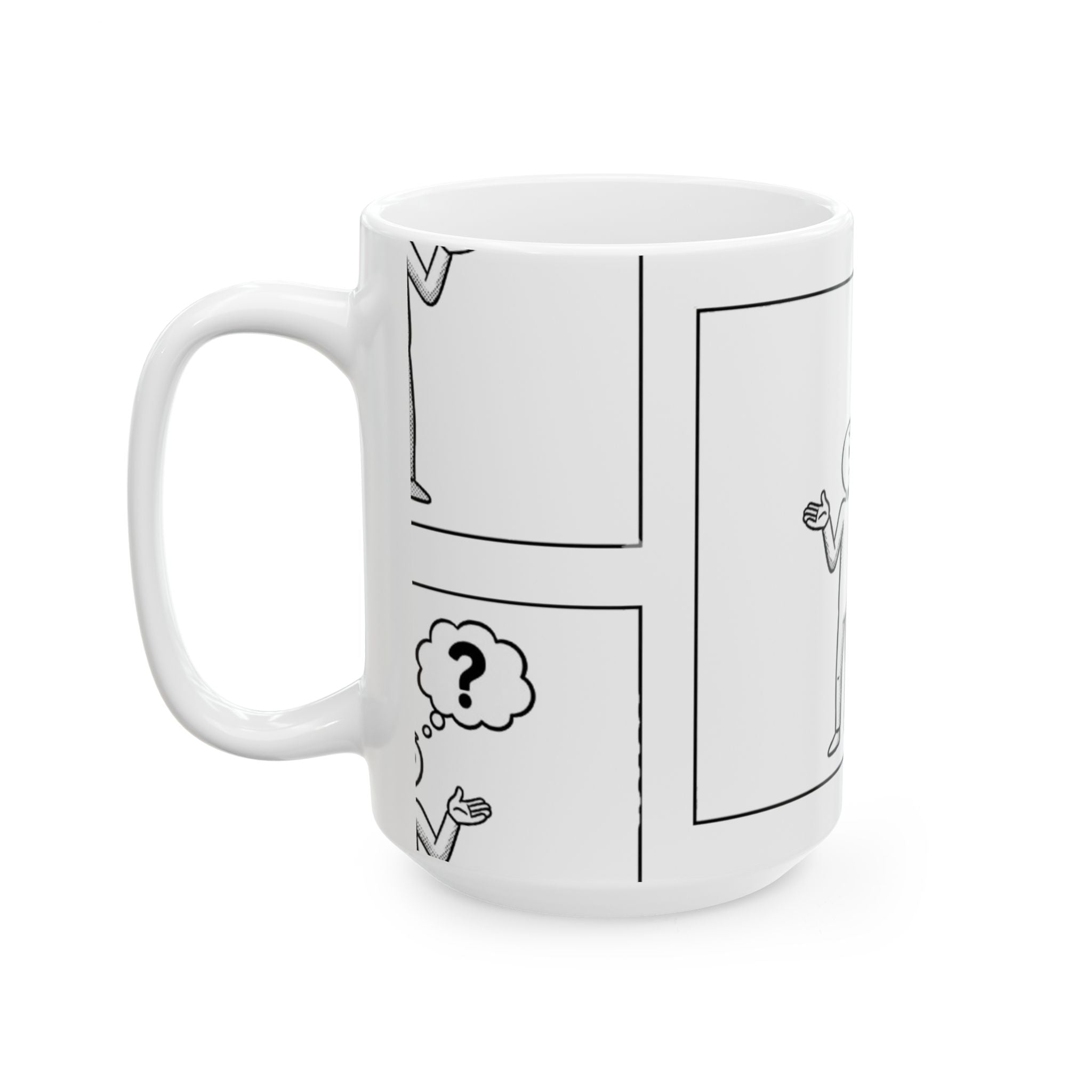 Funny Curious Cartoon Coffee Cup (11oz/15oz)