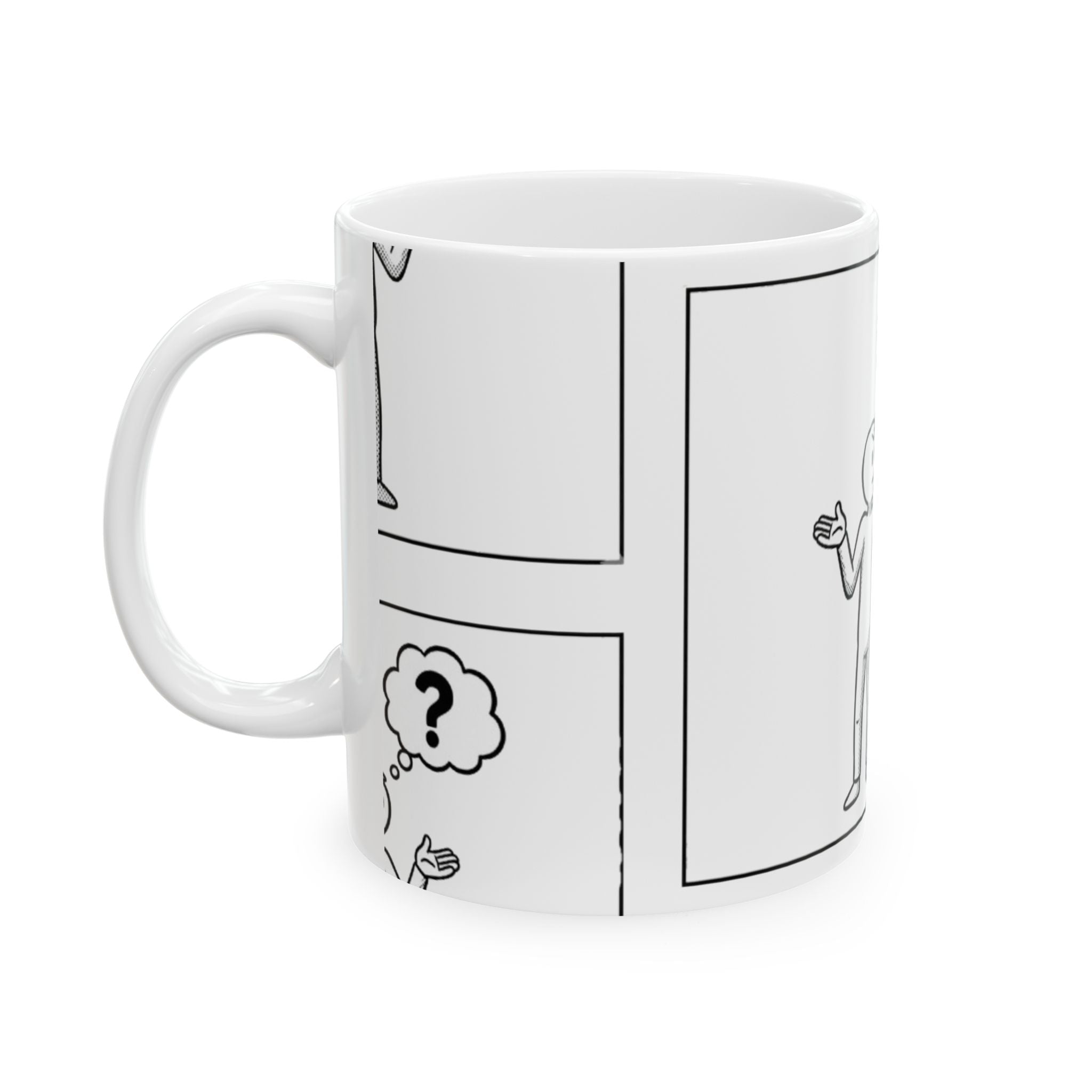 Funny Curious Cartoon Coffee Cup (11oz/15oz)