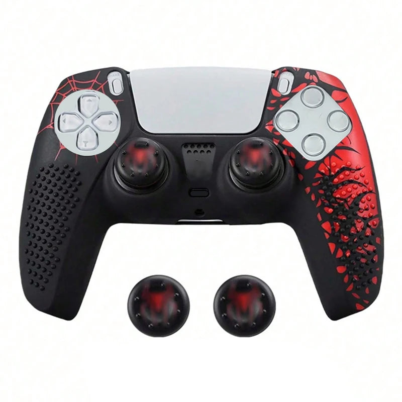 For PS5 Controller Cover Case Anti-Slip Silicone Protective Skin Compatible with PS5 Controller with Thumb Grip Cap Sticker