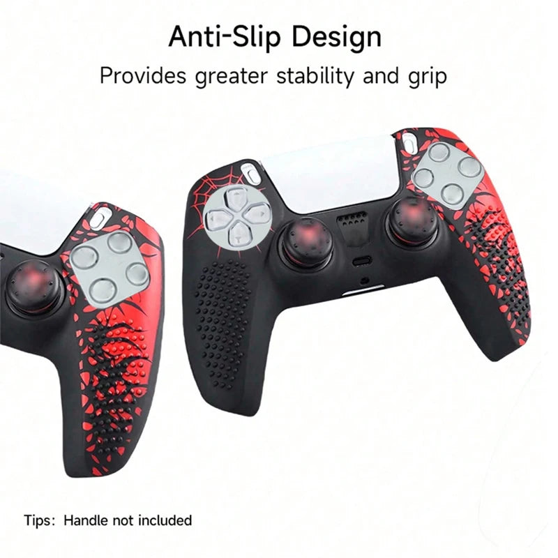 For PS5 Controller Cover Case Anti-Slip Silicone Protective Skin Compatible with PS5 Controller with Thumb Grip Cap Sticker