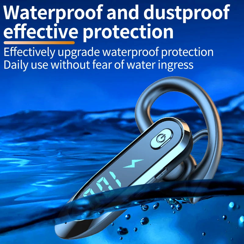 Bluetooth 6.0 Earphone Ear Hook Headphone 270 Degree Rotation LED Display HIFI Stereo Noise Reduction Headset Waterproof Earbud